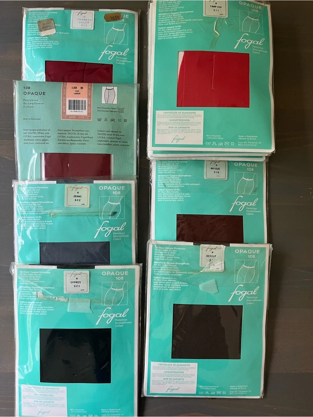 Lot of 10 Vintage Deadstock Fogal Pantyhose Stockings Nylons M Switzerland Made